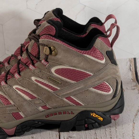 Merrell Women's Moab 2 Mid Wp Boulder Blush Boulder/Blush Size 12 M - Picture 13 of 15